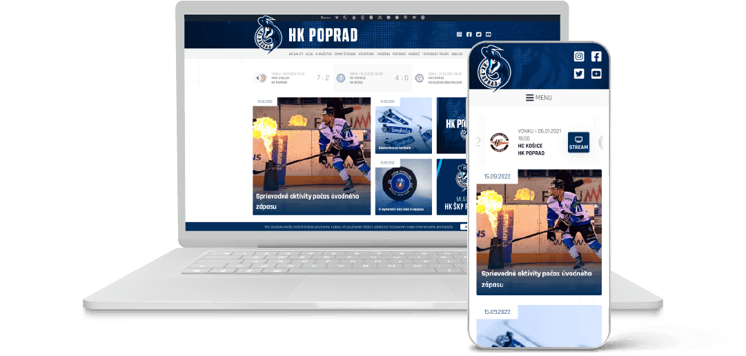 New website for the Hockey club Poprad