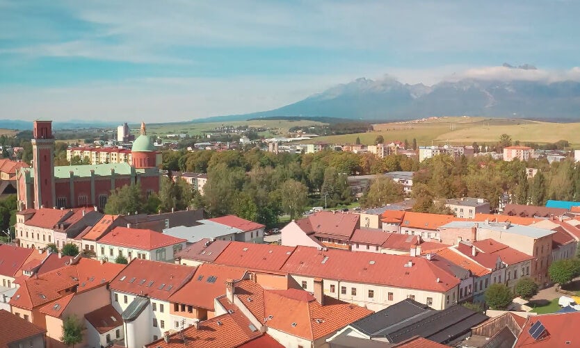 Photo of Kežmarok with High Tatras in the background